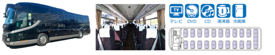 EXTRAハイデッカー（車体、社内、設備、座席図）
